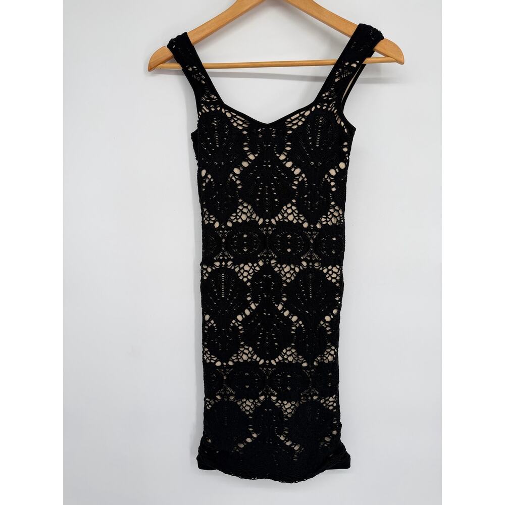 Intimately Free People Dress M/L Black Lace Crochet Bodycon Romantic Grunge